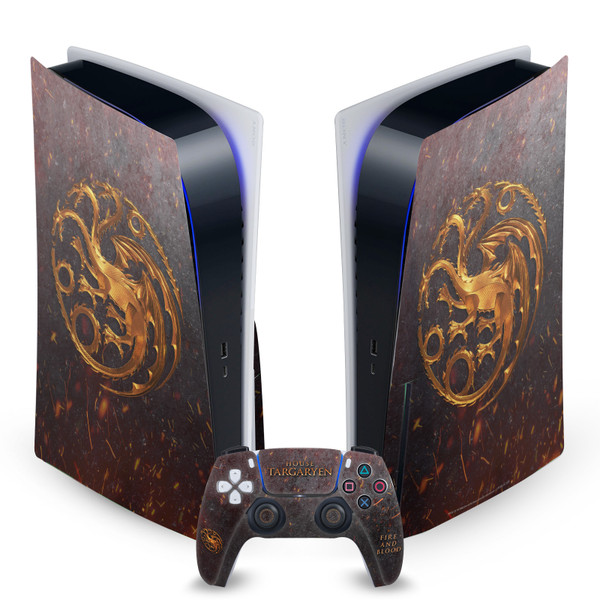 House Of The Dragon: Television Series Sigils And Characters House Targaryen Vinyl Sticker Skin Decal Cover for Sony PS5 Disc Edition Bundle