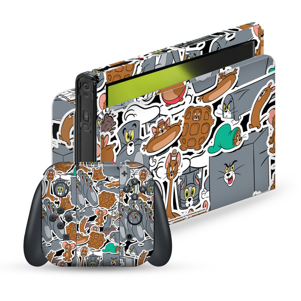 Tom and Jerry Graphics Funny Art Sticker Collage Vinyl Sticker Skin Decal Cover for Nintendo Switch OLED