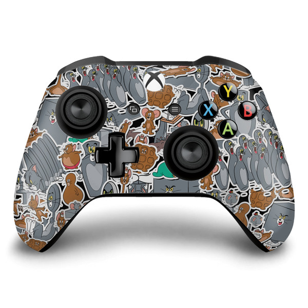 Tom and Jerry Graphics Funny Art Sticker Collage Vinyl Sticker Skin Decal Cover for Microsoft Xbox One S / X Controller