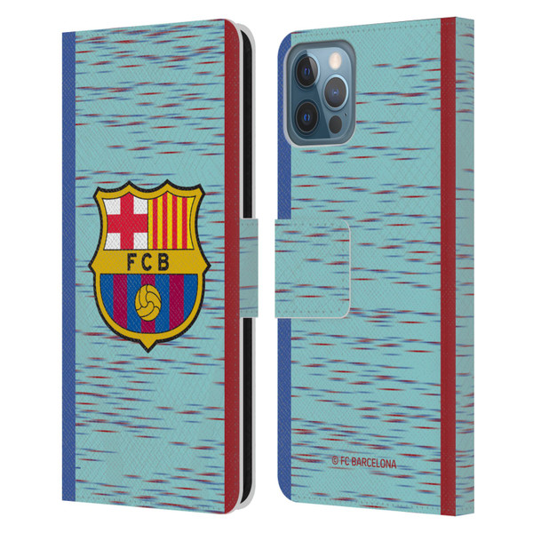 FC Barcelona 2023/24 Crest Kit Third Leather Book Wallet Case Cover For Apple iPhone 12 / iPhone 12 Pro