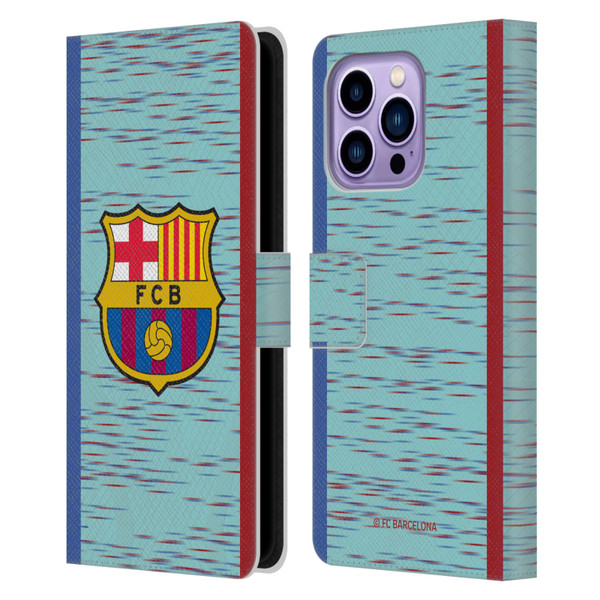 FC Barcelona 2023/24 Crest Kit Third Leather Book Wallet Case Cover For Apple iPhone 14 Pro Max