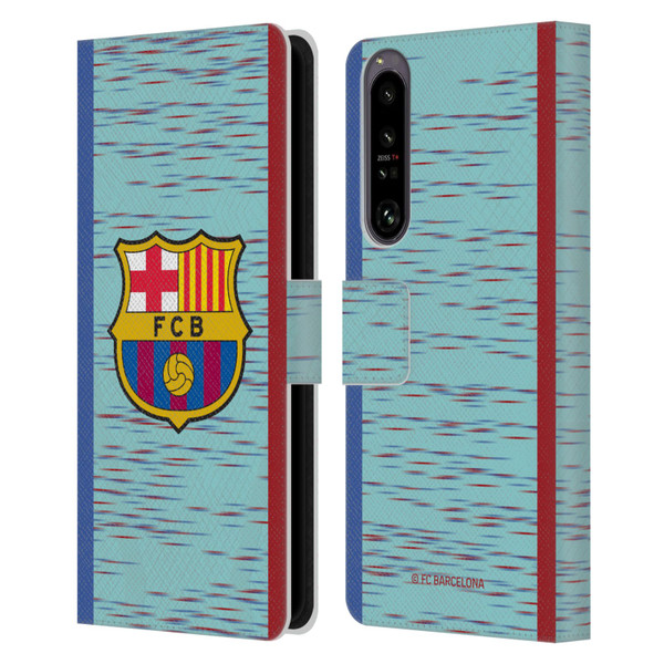 FC Barcelona 2023/24 Crest Kit Third Leather Book Wallet Case Cover For Sony Xperia 1 IV