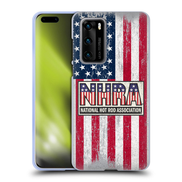 National Hot Rod Association Graphics US Flag Soft Gel Case for Huawei P40 5G