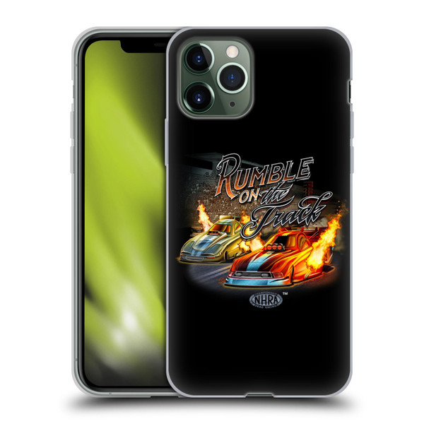 National Hot Rod Association Graphics Rumble On The Track Soft Gel Case for Apple iPhone 11 Pro