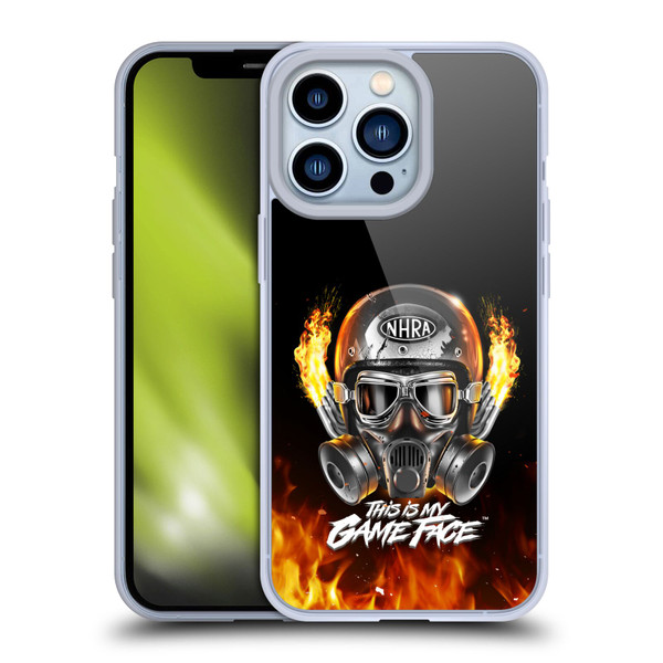 National Hot Rod Association Graphics Game Face Helmet Soft Gel Case for Apple iPhone 13 Pro