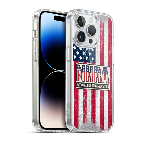 National Hot Rod Association Graphics US Flag Soft Gel Case for Apple iPhone 13 Pro & MagSafe