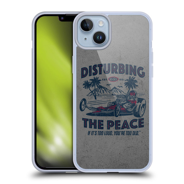 National Hot Rod Association Graphics Drag Peace Soft Gel Case for Apple iPhone 14 Plus