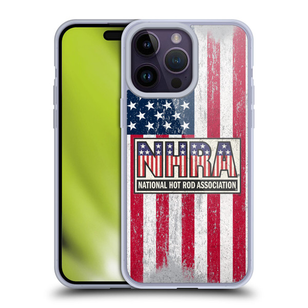 National Hot Rod Association Graphics US Flag Soft Gel Case for Apple iPhone 14 Pro Max