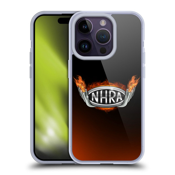 National Hot Rod Association Graphics Fire Logo Soft Gel Case for Apple iPhone 14 Pro