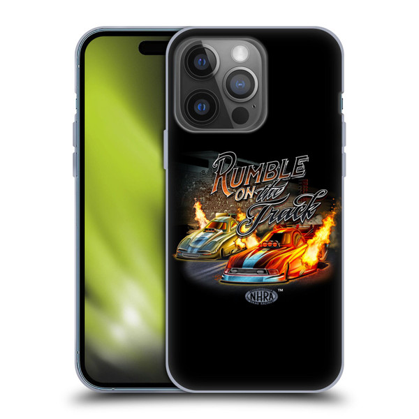 National Hot Rod Association Graphics Rumble On The Track Soft Gel Case for Apple iPhone 14 Pro