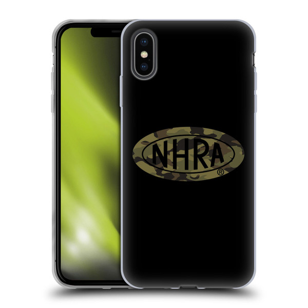 National Hot Rod Association Graphics Camouflage Logo Soft Gel Case for Apple iPhone XS Max