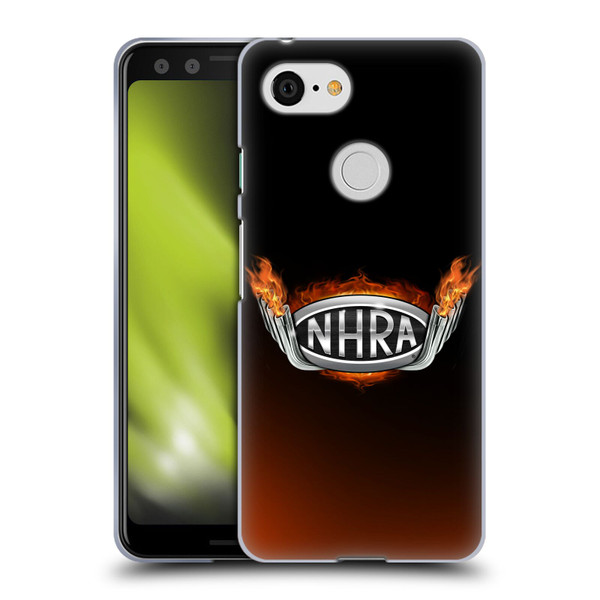 National Hot Rod Association Graphics Fire Logo Soft Gel Case for Google Pixel 3