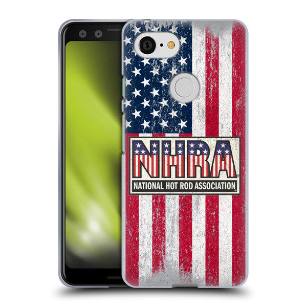 National Hot Rod Association Graphics US Flag Soft Gel Case for Google Pixel 3