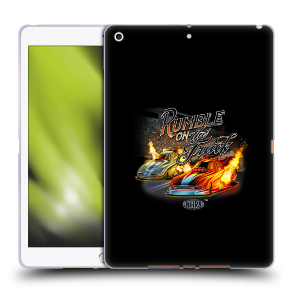 National Hot Rod Association Graphics Rumble On The Track Soft Gel Case for Apple iPad 10.2 2019/2020/2021