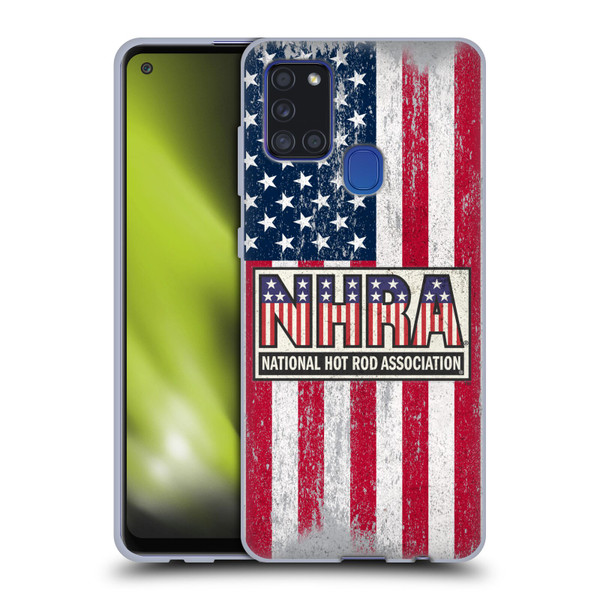 National Hot Rod Association Graphics US Flag Soft Gel Case for Samsung Galaxy A21s (2020)