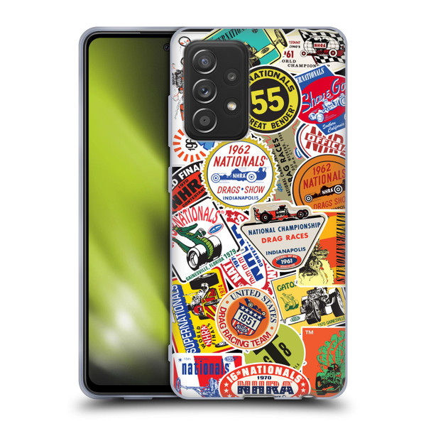 National Hot Rod Association Graphics Vintage Sticker Type Soft Gel Case for Samsung Galaxy A52 / A52s / 5G (2021)