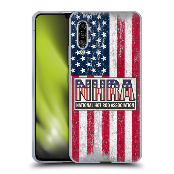 National Hot Rod Association Graphics US Flag Soft Gel Case for Samsung Galaxy A90 5G (2019)