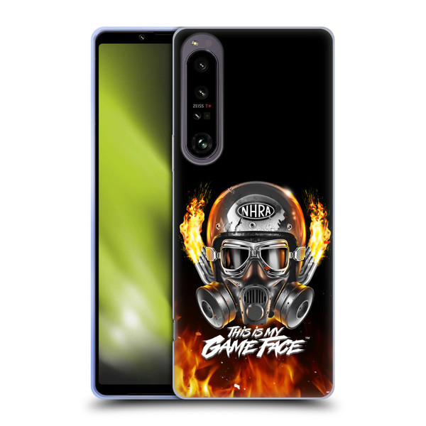 National Hot Rod Association Graphics Game Face Helmet Soft Gel Case for Sony Xperia 1 IV
