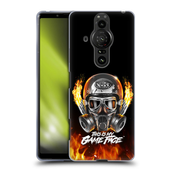 National Hot Rod Association Graphics Game Face Helmet Soft Gel Case for Sony Xperia Pro-I