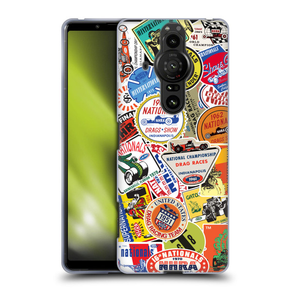 National Hot Rod Association Graphics Vintage Sticker Type Soft Gel Case for Sony Xperia Pro-I