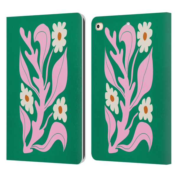 Ayeyokp Plants And Flowers Green Les Fleurs Color Leather Book Wallet Case Cover For Apple iPad 9.7 2017 / iPad 9.7 2018