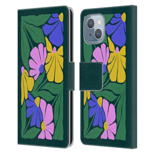 Ayeyokp Plants And Flowers Summer Foliage Flowers Matisse Leather Book Wallet Case Cover For Apple iPhone 14