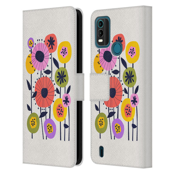 Ayeyokp Plants And Flowers Minimal Flower Market Leather Book Wallet Case Cover For Nokia G11 Plus