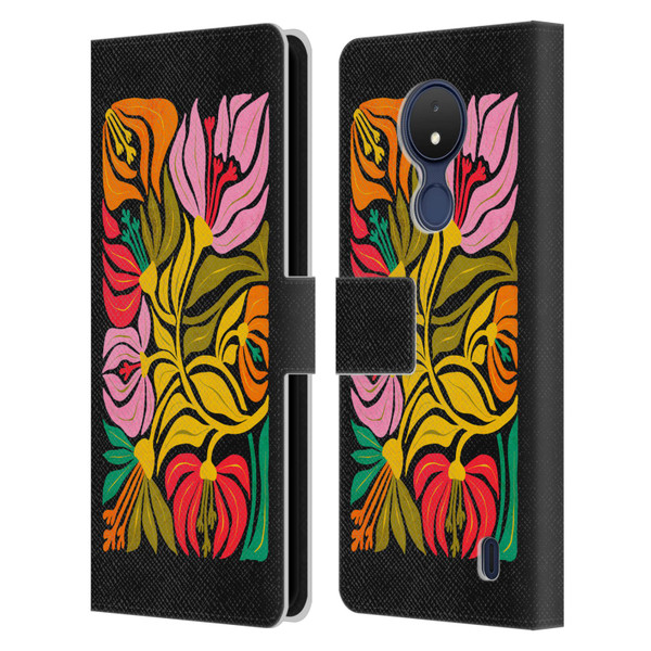 Ayeyokp Plants And Flowers Flor De Mar Flower Market Leather Book Wallet Case Cover For Nokia C21