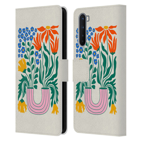 Ayeyokp Plants And Flowers Withering Flower Market Leather Book Wallet Case Cover For OnePlus Nord 5G