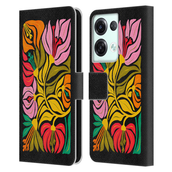 Ayeyokp Plants And Flowers Flor De Mar Flower Market Leather Book Wallet Case Cover For OPPO Reno8 Pro
