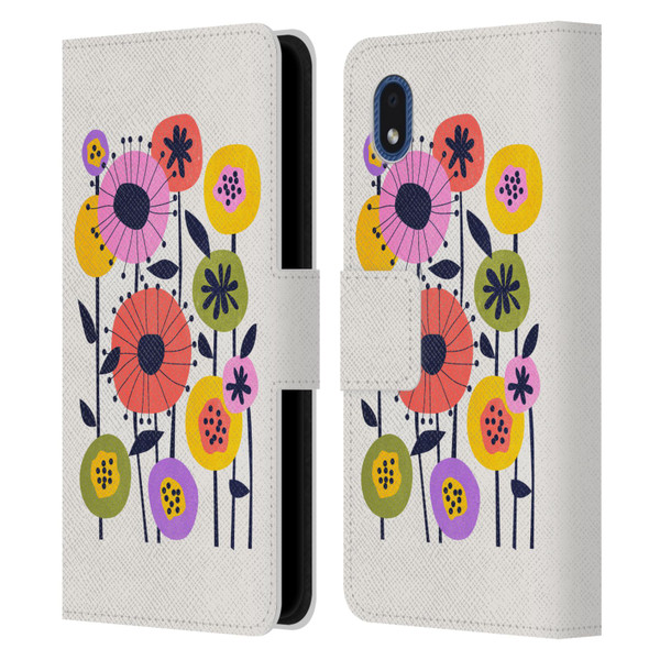Ayeyokp Plants And Flowers Minimal Flower Market Leather Book Wallet Case Cover For Samsung Galaxy A01 Core (2020)