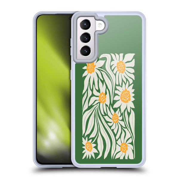 Ayeyokp Plants And Flowers Sunflowers Green Soft Gel Case for Samsung Galaxy S21 5G