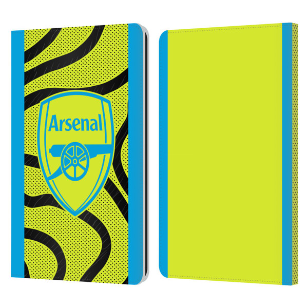 Arsenal FC 2023/24 Crest Kit Away Leather Book Wallet Case Cover For Amazon Kindle Paperwhite 1 / 2 / 3
