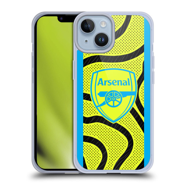 Arsenal FC 2023/24 Crest Kit Away Soft Gel Case for Apple iPhone 14