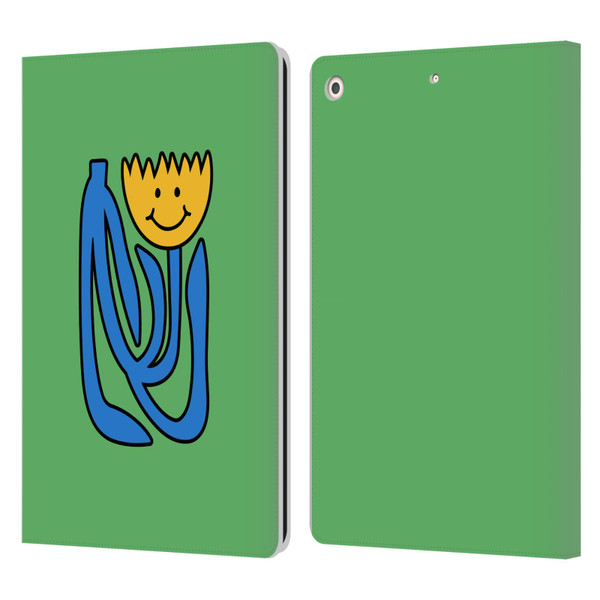 Ayeyokp Pop Flower Of Joy Green Leather Book Wallet Case Cover For Apple iPad 10.2 2019/2020/2021