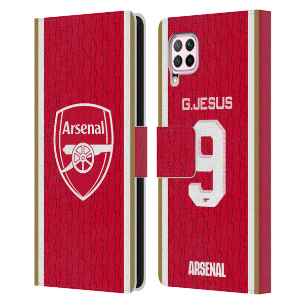 Arsenal FC 2023/24 Players Home Kit Gabriel Jesus Leather Book Wallet Case Cover For Huawei Nova 6 SE / P40 Lite