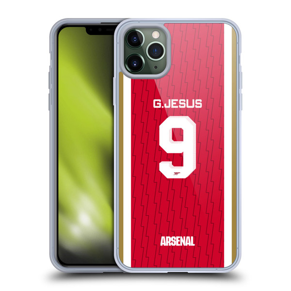 Arsenal FC 2023/24 Players Home Kit Gabriel Jesus Soft Gel Case for Apple iPhone 11 Pro Max