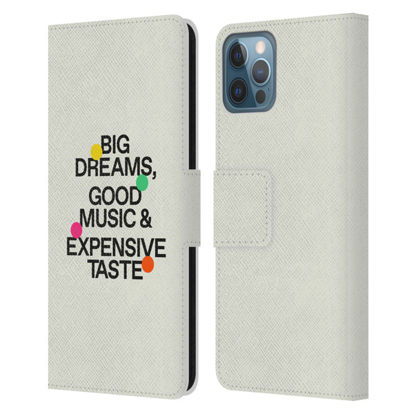Ayeyokp Pop Big Dreams, Good Music Leather Book Wallet Case Cover For Apple iPhone 12 / iPhone 12 Pro
