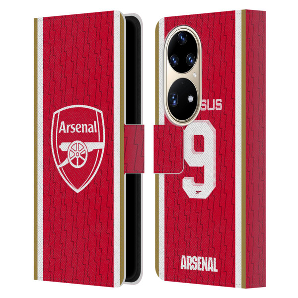 Arsenal FC 2023/24 Players Home Kit Gabriel Jesus Leather Book Wallet Case Cover For Huawei P50 Pro