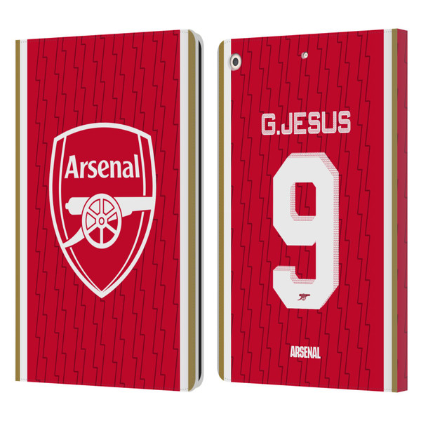 Arsenal FC 2023/24 Players Home Kit Gabriel Jesus Leather Book Wallet Case Cover For Apple iPad 10.2 2019/2020/2021