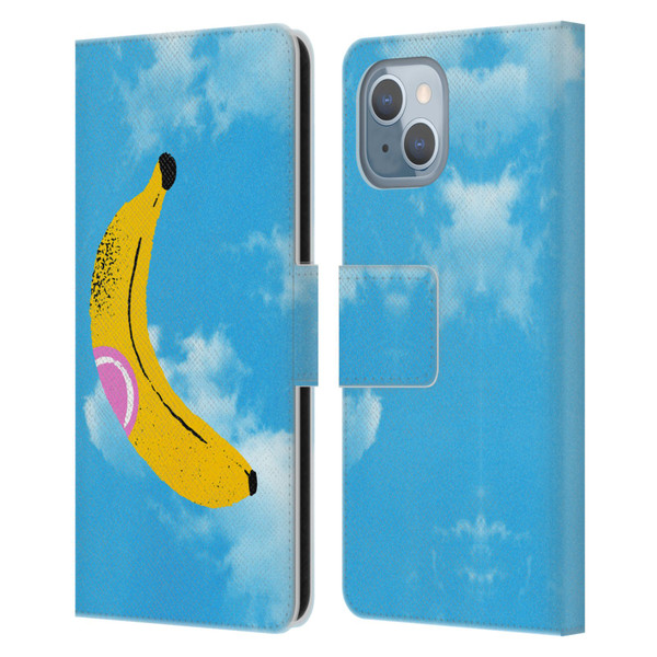 Ayeyokp Pop Banana Pop Art Sky Leather Book Wallet Case Cover For Apple iPhone 14