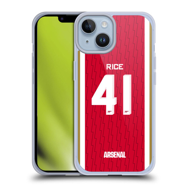 Arsenal FC 2023/24 Players Home Kit Declan Rice Soft Gel Case for Apple iPhone 14
