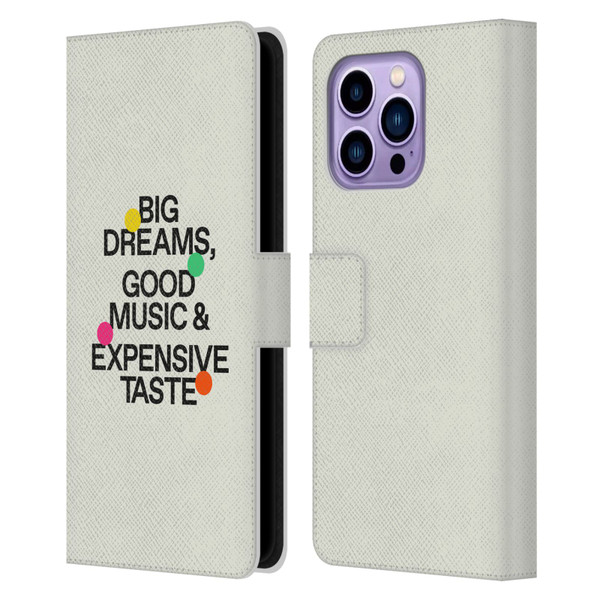 Ayeyokp Pop Big Dreams, Good Music Leather Book Wallet Case Cover For Apple iPhone 14 Pro Max