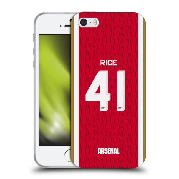 Arsenal FC 2023/24 Players Home Kit Declan Rice Soft Gel Case for Apple iPhone 5 / 5s / iPhone SE 2016