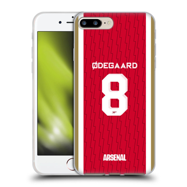 Arsenal FC 2023/24 Players Home Kit Martin Ødegaard Soft Gel Case for Apple iPhone 7 Plus / iPhone 8 Plus