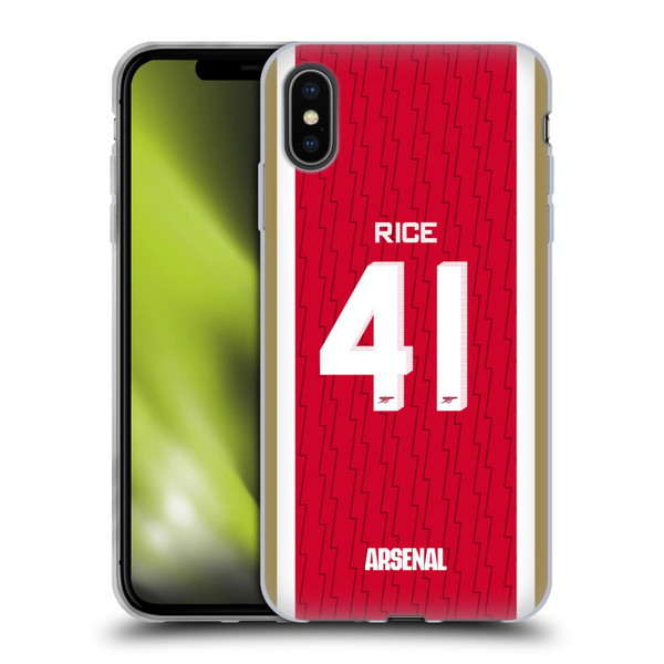 Arsenal FC 2023/24 Players Home Kit Declan Rice Soft Gel Case for Apple iPhone XS Max