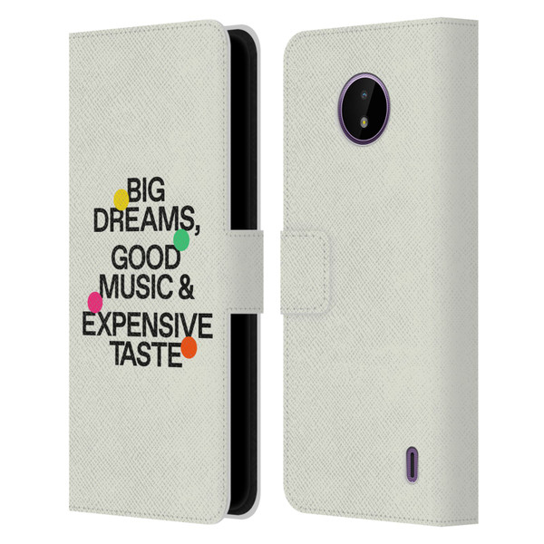 Ayeyokp Pop Big Dreams, Good Music Leather Book Wallet Case Cover For Nokia C10 / C20