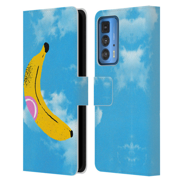 Ayeyokp Pop Banana Pop Art Sky Leather Book Wallet Case Cover For Motorola Edge 20 Pro