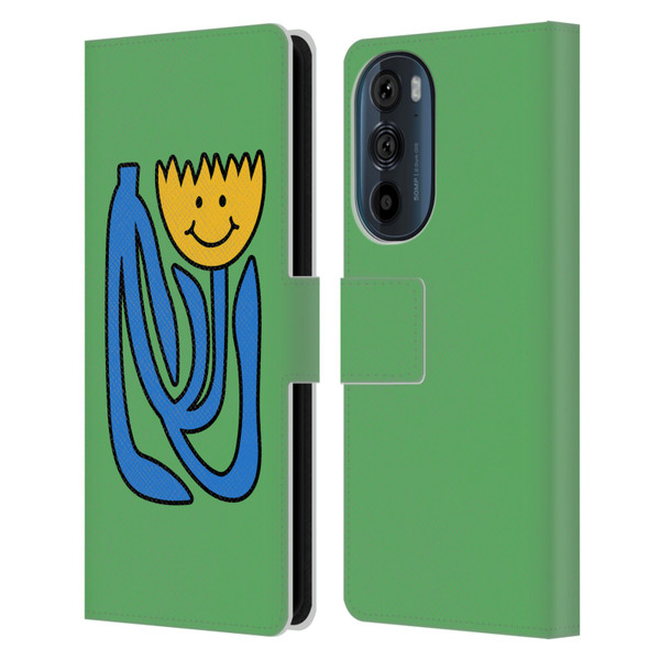 Ayeyokp Pop Flower Of Joy Green Leather Book Wallet Case Cover For Motorola Edge 30