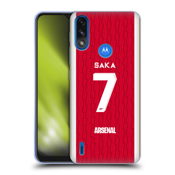 Arsenal FC 2023/24 Players Home Kit Bukayo Saka Soft Gel Case for Motorola Moto E7 Power / Moto E7i Power